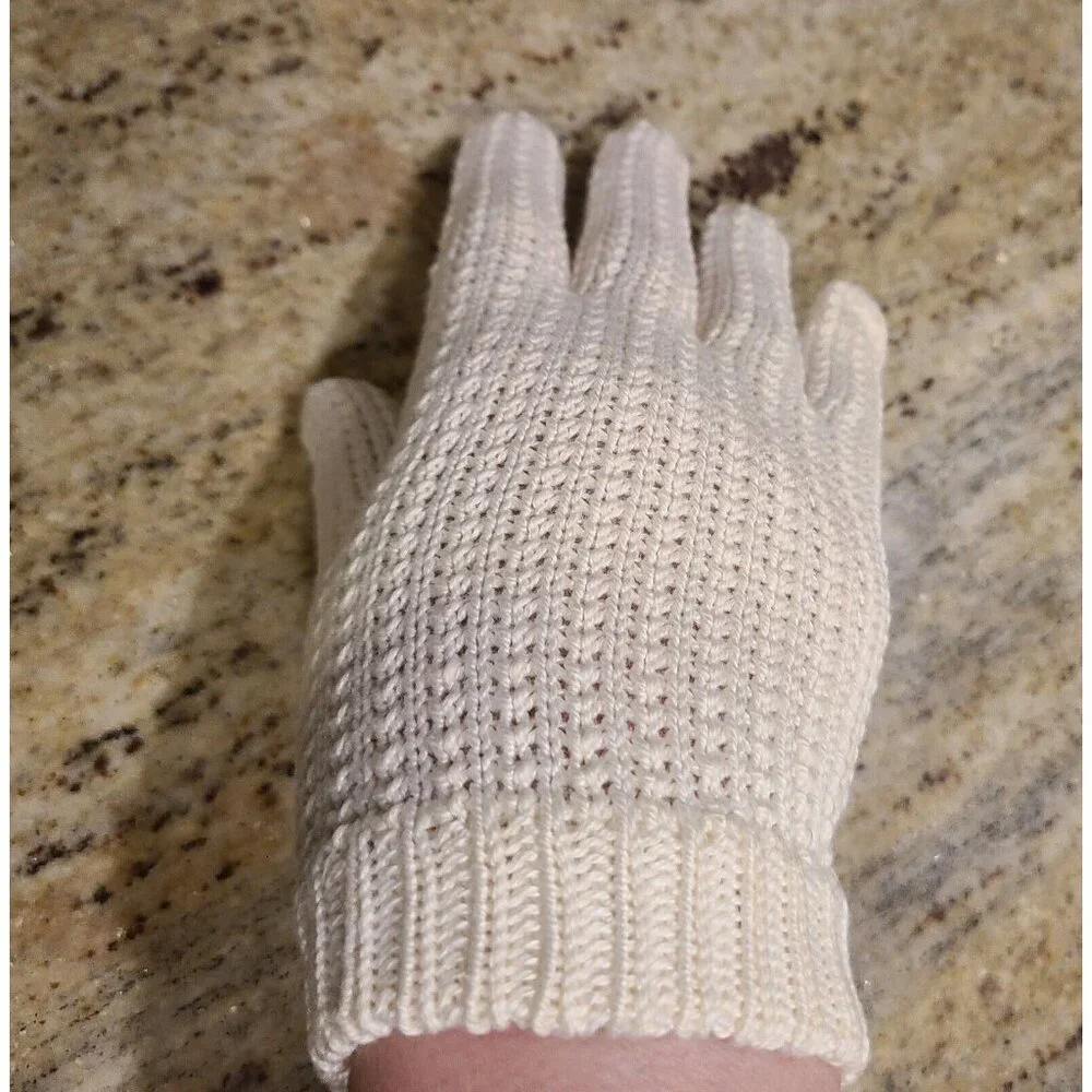 Vintage Size M Beige Cotton? Knit Crochet Stretch 8